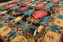 Multi Size Charcoal Gold Eggplant Color Hand Tufted  Wool Transitional Oriental Rug