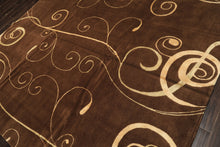 8x10 Brown, Gold, Color Hand Knotted Tibetan Wool & Pure Silk Modern & Contemporay Oriental Rug