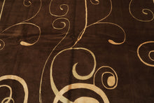 8x10 Brown, Gold, Color Hand Knotted Tibetan Wool & Pure Silk Modern & Contemporay Oriental Rug