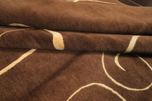 8x10 Brown, Gold, Color Hand Knotted Tibetan Wool & Pure Silk Modern & Contemporay Oriental Rug