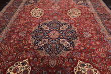 10x14 Red, Navy, Ivory Color Hand Knotted Pak Persian Wool & Silk Traditional Oriental Rug