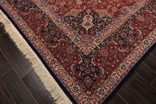 10x14 Red, Navy, Ivory Color Hand Knotted Pak Persian Wool & Silk Traditional Oriental Rug