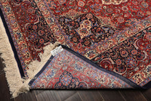 10x14 Red, Navy, Ivory Color Hand Knotted Pak Persian Wool & Silk Traditional Oriental Rug