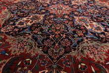 10x14 Red, Navy, Ivory Color Hand Knotted Pak Persian Wool & Silk Traditional Oriental Rug