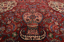 10x14 Red, Navy, Ivory Color Hand Knotted Pak Persian Wool & Silk Traditional Oriental Rug