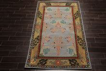 5x8 Slate, Gold, Black Color Hand Tufted Donegal Wool Traditional Oriental Rug