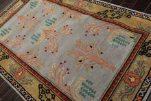 5x8 Slate, Gold, Black Color Hand Tufted Donegal Wool Traditional Oriental Rug