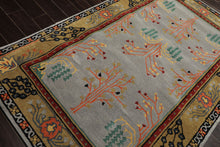5x8 Slate, Gold, Black Color Hand Tufted Donegal Wool Traditional Oriental Rug