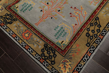 5x8 Slate, Gold, Black Color Hand Tufted Donegal Wool Traditional Oriental Rug
