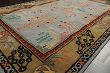 5x8 Slate, Gold, Black Color Hand Tufted Donegal Wool Traditional Oriental Rug