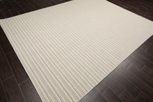 LoomBloom Multi Sizes Ivory Hand Woven Contemporary Striped 100% New Zealand Wool Oriental Area  Rug