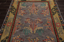 5x8 Lavender, Gold, Black Color Hand Tufted Donegal Wool Traditional Oriental Rug