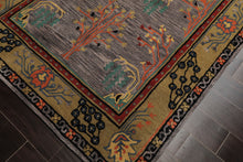 5x8 Lavender, Gold, Black Color Hand Tufted Donegal Wool Traditional Oriental Rug