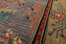 5x8 Lavender, Gold, Black Color Hand Tufted Donegal Wool Traditional Oriental Rug