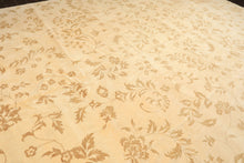 12x15 Ivory, Khaki, Color Hand Knotted Indo Tibetan Wool Transitional Oriental Rug