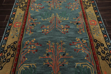 5x8 Turquoise, Gold, Black Color Hand Tufted Donegal Wool Traditional Oriental Rug
