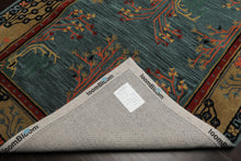 5x8 Turquoise, Gold, Black Color Hand Tufted Donegal Wool Traditional Oriental Rug