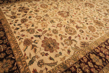 12x18 Beige, Maroon, Sage Color Hand Knotted Agra Wool Traditional Oriental Rug