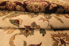 12x18 Beige, Maroon, Sage Color Hand Knotted Agra Wool Traditional Oriental Rug