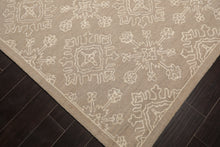 LoomBloom 7'8"x10' Beige Hand Tufted Transitional Floral 100% Wool Oriental Area Rug