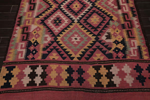 6'2"x12' Rose Vintage Hand Woven 100% Wool Southwestern Turkish Kilim Oriental Area Rug - Oriental Rug Of Houston
