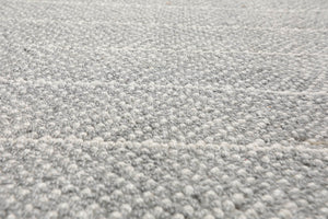 LoomBloom Multi Size Ash Gray Hand Tufted Contemporary Berber Herringbone 100% New Zealand Wool Oriental Area Rug