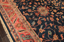 12x18 Navy, Rose, Turquoise Color Hand Knotted Indo Oushak Wool Traditional Oriental Rug