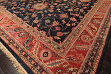 12x18 Navy, Rose, Turquoise Color Hand Knotted Indo Oushak Wool Traditional Oriental Rug