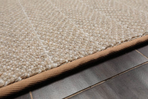 LoomBloom Multi Size Beige Hand Tufted Contemporary Berber Herringbone New Zealand Wool Oriental Area Rug