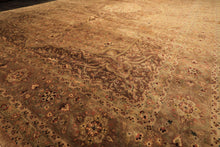 Palace Tan, Sage, Brown Color Hand Knotted Indo Persian Wool Transitional Oriental Rug