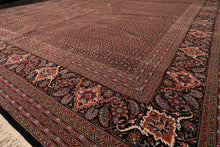 12x18 Black, Rose, Red Color Hand Knotted Sino Persian Wool & Silk Traditional Oriental Rug