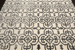 LoomBloom Multi Sizes Ivory Transitional Boho Hand Tufted Geometric Wool Oriental Area Rug