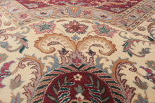 12x18 Plum, Ivory, Blue Color Hand Knotted Kerman Wool Traditional Oriental Rug