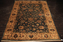 Palace Teal, Beige, Gold Color Hand Knotted Agra New Zealand Wool Traditional Oriental Rug