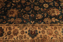 Palace Teal, Beige, Gold Color Hand Knotted Agra New Zealand Wool Traditional Oriental Rug