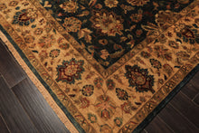 Palace Teal, Beige, Gold Color Hand Knotted Agra New Zealand Wool Traditional Oriental Rug