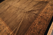 12x18 Black, Gold, Sage Color Hand Knotted Indo Persian New Zealand Wool Transitional Oriental Rug