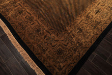 12x18 Black, Gold, Sage Color Hand Knotted Indo Persian New Zealand Wool Transitional Oriental Rug