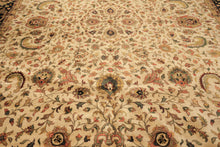 Palace Beige, Black, Maroon Color Hand Knotted Agra New Zealand Wool Traditional Oriental Rug