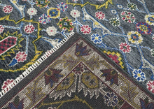 9x12 Blue, Lime, Beige Color Hand Knotted Oushak Wool Transitional Oriental Rug