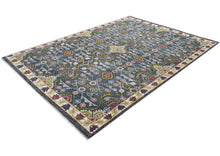 9x12 Blue, Lime, Beige Color Hand Knotted Oushak Wool Transitional Oriental Rug