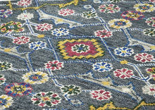 9x12 Blue, Lime, Beige Color Hand Knotted Oushak Wool Transitional Oriental Rug