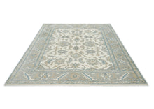8x10 Ivory, Gray, Taupe Color Hand Knotted Oushak Wool Traditional Oriental Rug