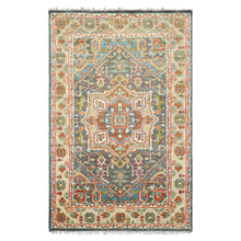 5x8 Gray, Slate, Aqua Color Hand Knotted Oushak Wool Traditional Oriental Rug