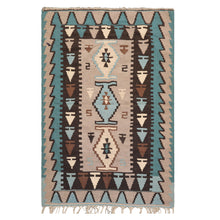 3'7" x 5'3" Wool Foundation Hand Knotted Turkish Kilim Oriental Area Rug Taupe