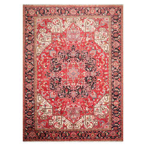 10x14 Rusty Red Magnificent Masterpiece Hand Knotted Authentic Herizz Persian Oriental Area Rug