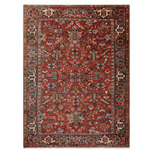 7'6"x 10'3" Hand knotted Antique Traditional Wool Oriental Area Rug Orangy Red