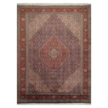 8x11 Navy, Rust Hand Knotted 100% Wool 250 KPSI Authentic Mahi Tabrizz Oriental Area Rug