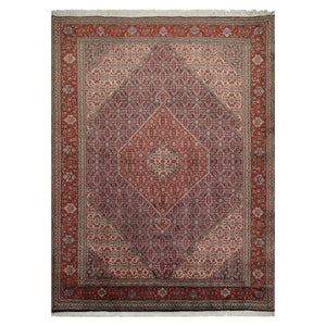 8x11 Navy, Rust Hand Knotted 100% Wool 250 KPSI Authentic Mahi Tabrizz Oriental Area Rug