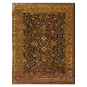 8'8''x11'4" Chocolate Hand Knotted Traditional  300 KPSI Sarouk 100% Wool Oriental Area Rug